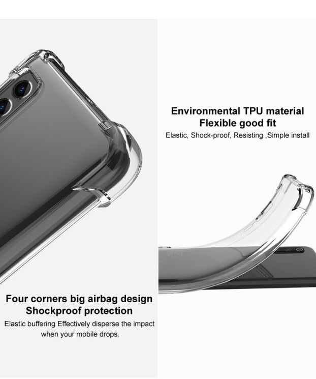 Защитный чехол IMAK Airbag MAX Case для Xiaomi Poco F3 / Redmi K40 / Redmi K40 Pro / Mi 11i - Transparent: фото 9 из 14