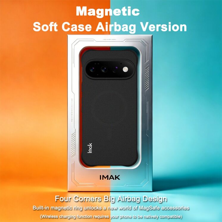 Захисний чохол IMAK Airbag Sand Case with MagSafe для Google Pixel 11 - Matte Black: фото 5 з 11