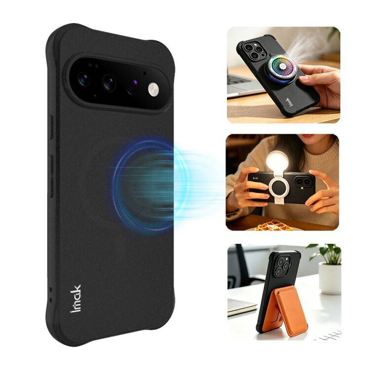 Захисний чохол IMAK Airbag Sand Case with MagSafe для Google Pixel 11 - Matte Black: фото 3 з 11