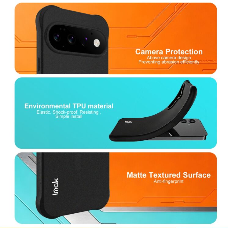 Захисний чохол IMAK Airbag Sand Case with MagSafe для Google Pixel 11 - Matte Black: фото 11 з 11