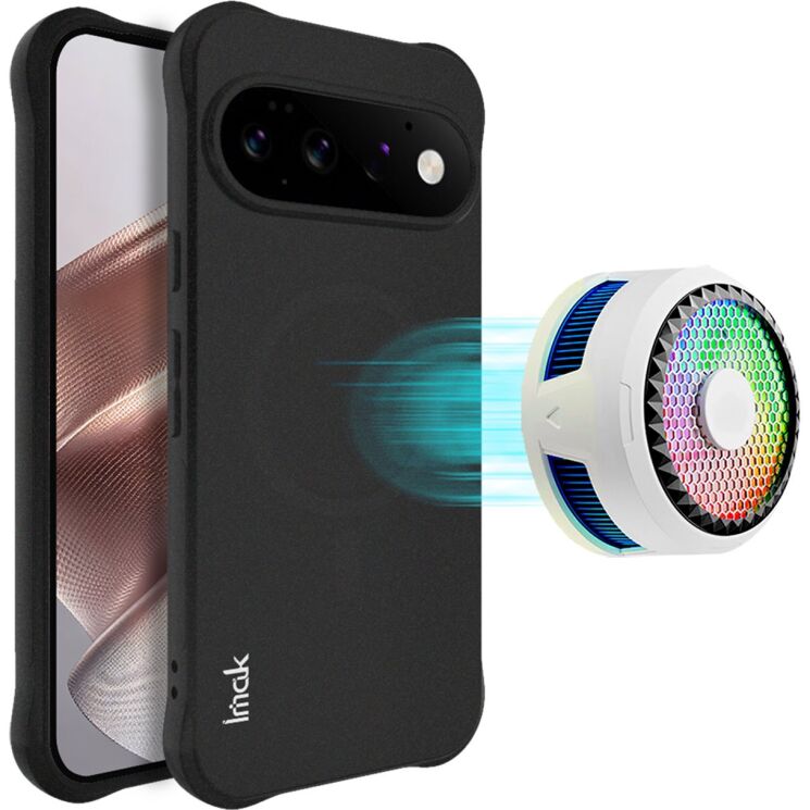 Захисний чохол IMAK Airbag Sand Case with MagSafe для Google Pixel 11 - Matte Black: фото 2 з 11