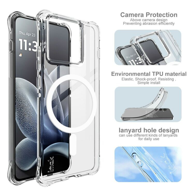 Защитный чехол IMAK Space Shield MagSafe для Motorola Edge 70 - Transparent: фото 7 из 10