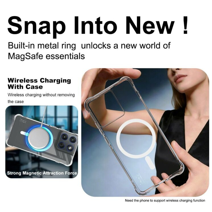 Защитный чехол IMAK Space Shield MagSafe для Motorola Edge 70 - Transparent: фото 5 из 10