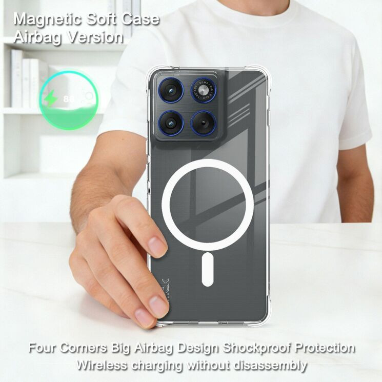 Защитный чехол IMAK Space Shield MagSafe для Motorola Edge 70 - Transparent: фото 3 из 10