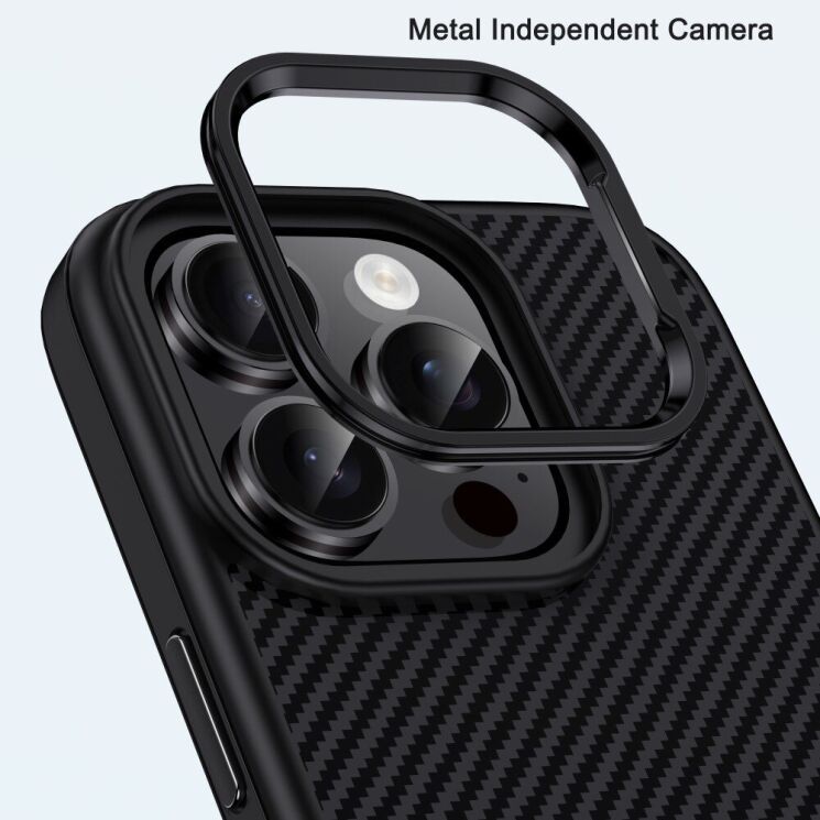 Захисний чохол IPAKY Carbon Fiber для Apple iPhone 16 - Grey: фото 8 з 10