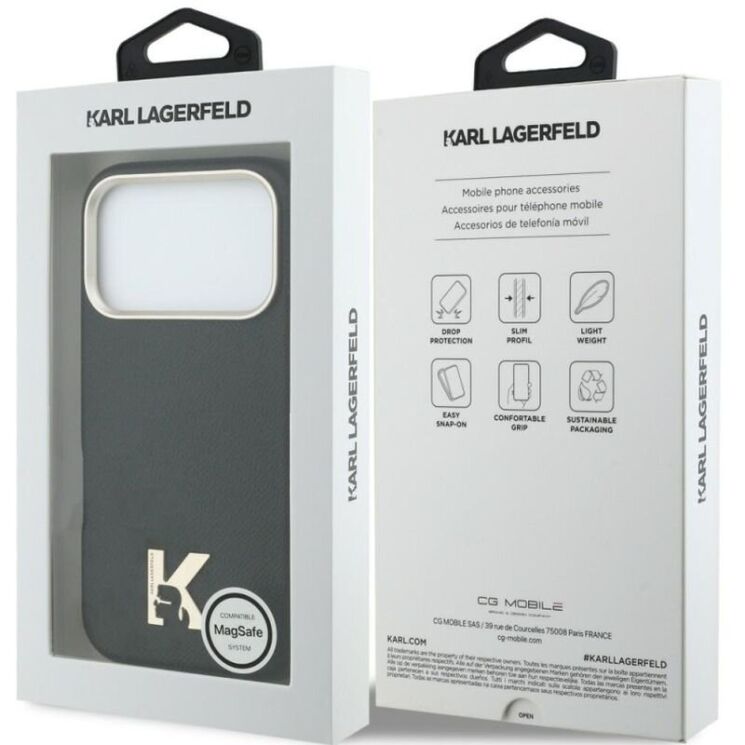 Захисний чохол Karl Lagerfeld Karl Head Logo MagSafe для iPhone 17 Pro (KLHMP17L5PGFKHGK) - Black: фото 8 з 8