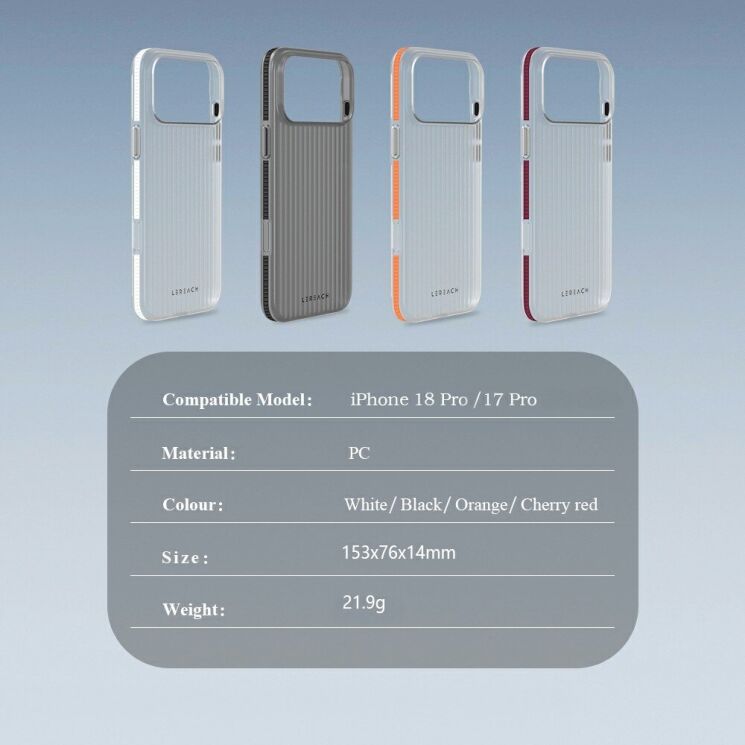 Захисний чохол LEREACH TOC Series для iPhone 18 Pro / 17 Pro - Cherry: фото 11 з 11