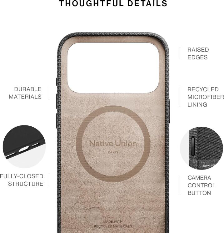 Захисний чохол Native Union (RE) Classic для iPhone 18 Pro Max (RECLA-BLK-NP26PM) - Black (423964B) Захисний чохол Native Union (RE) Classic для iPhone 18 Pro Max (RECLA-BLK-NP26PM) - Black: фото 7 з 11