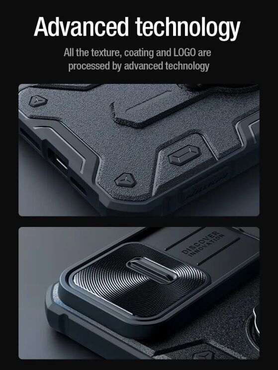 Защитный чехол NILLKIN CamShield Armor для Apple iPhone 15 Pro Max - Black: фото 12 из 17