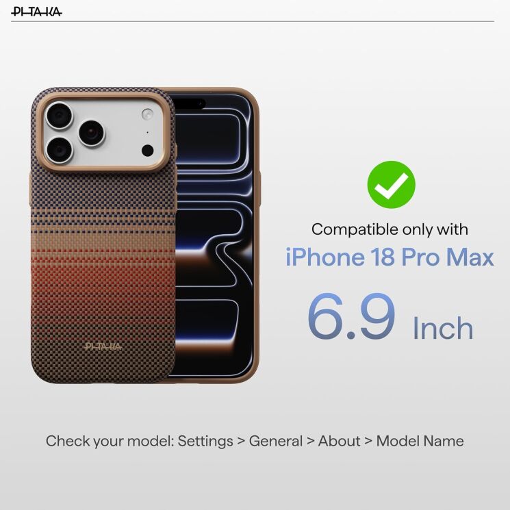 Захисний чохол Pitaka Summa Case для iPhone 18 Pro Max (KI1802SPM) - Sunset: фото 5 з 13
