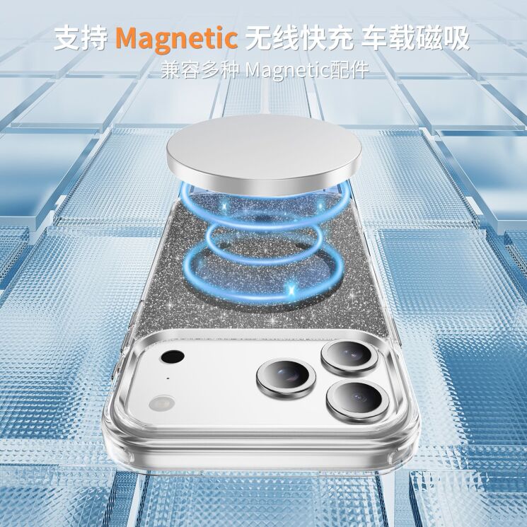 Захисний чохол Reframe Glitter Magnetic Case для Apple iPhone 17 Pro Max - Pink: фото 3 з 9