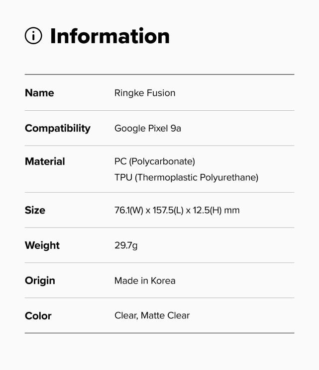 Защитный чехол Ringke Fusion для Google Pixel 9a (8800293853176) - Clear: фото 12 из 12