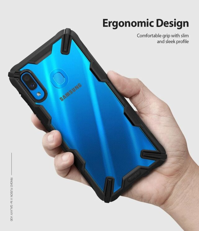 Захисний чохол RINGKE Fusion X для Samsung Galaxy A30 (A305) - Black: фото 4 з 5