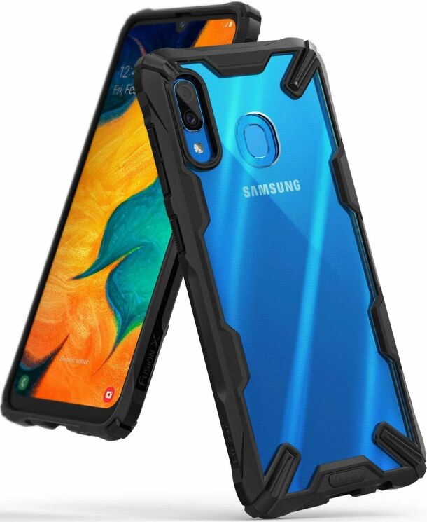 Захисний чохол RINGKE Fusion X для Samsung Galaxy A30 (A305) - Black: фото 1 з 5