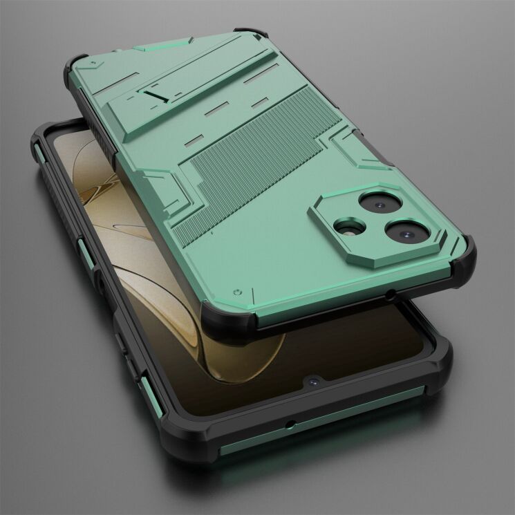 Захисний чохол з підставкою Deexe Bibercas для Samsung Galaxy A07 (A075) - Green: фото 4 з 7