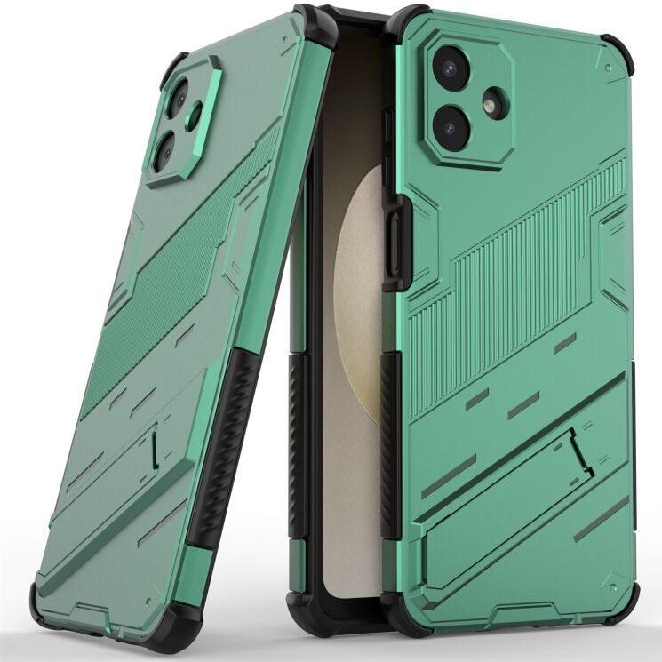 Захисний чохол з підставкою Deexe Bibercas для Samsung Galaxy A07 (A075) - Green: фото 2 з 7