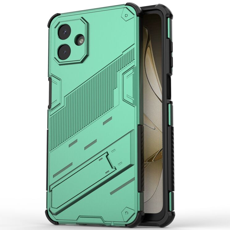 Захисний чохол з підставкою Deexe Bibercas для Samsung Galaxy A07 (A075) - Green: фото 1 з 7