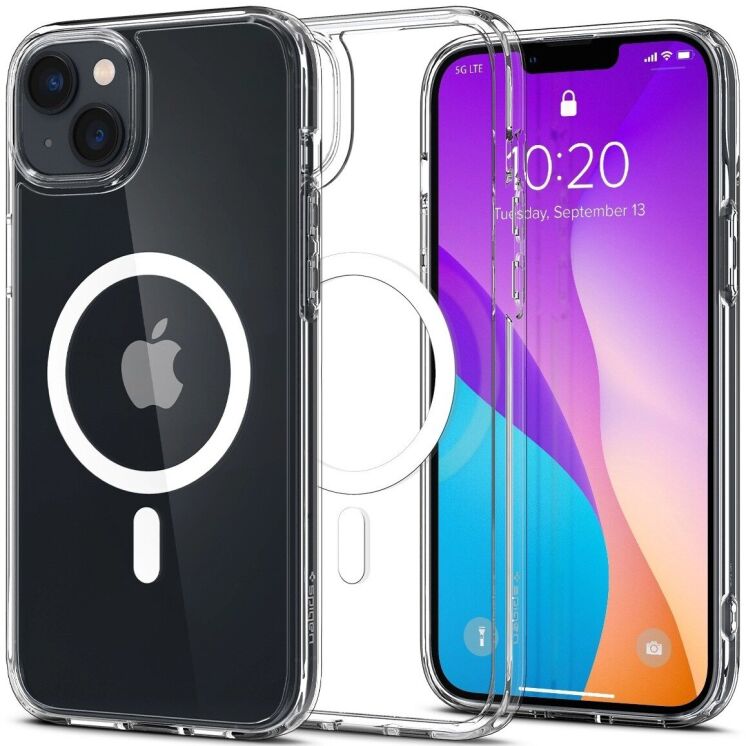 Защитный чехол Spigen (SGP) Crystal Hybrid (MagFit) для Apple iPhone 14 (ACS04682) - Clear: фото 1 из 12