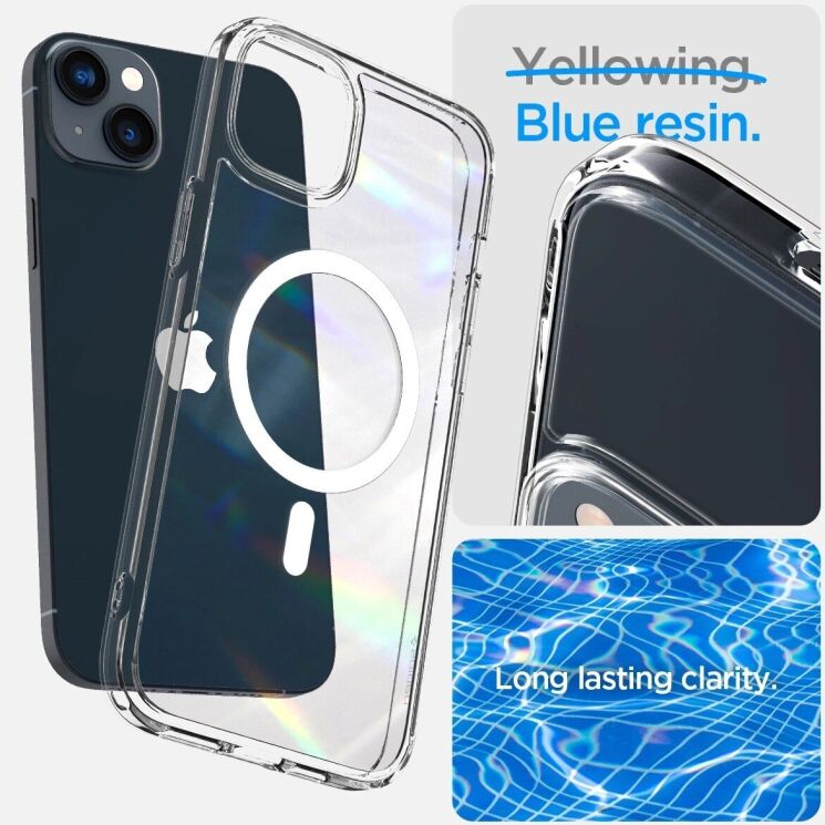 Защитный чехол Spigen (SGP) Crystal Hybrid (MagFit) для Apple iPhone 14 (ACS04682) - Clear: фото 11 из 12