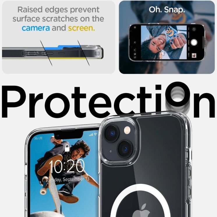 Защитный чехол Spigen (SGP) Crystal Hybrid (MagFit) для Apple iPhone 14 (ACS04682) - Clear: фото 12 из 12