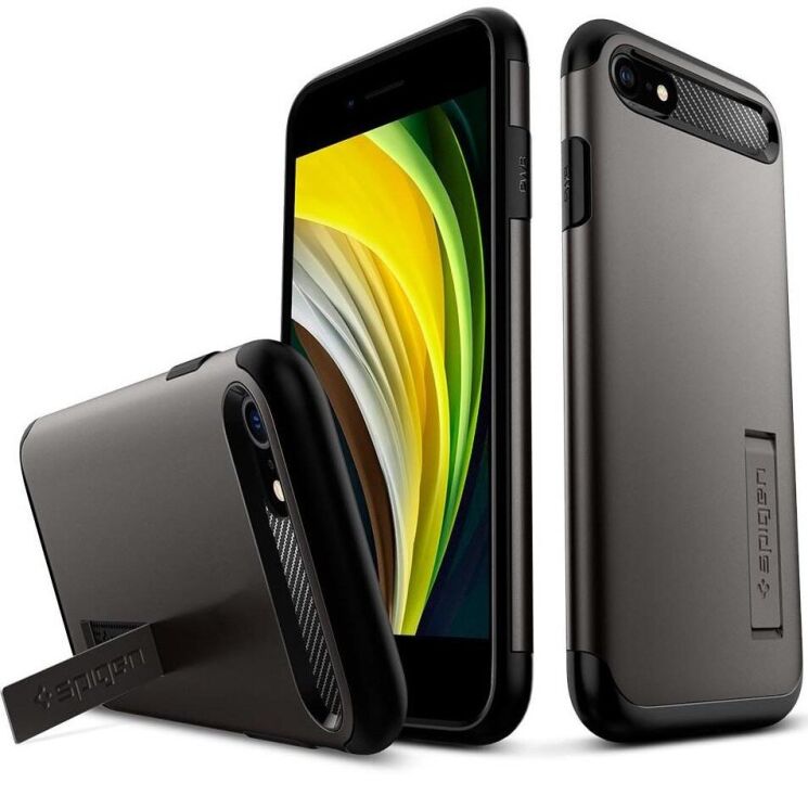Защитный чехол Spigen (SGP) Slim Armor для Apple iPhone 7 / iPhone 8 / iPhone SE 2 / 3 (2020 / 2022) - Gunmetal: фото 2 из 4