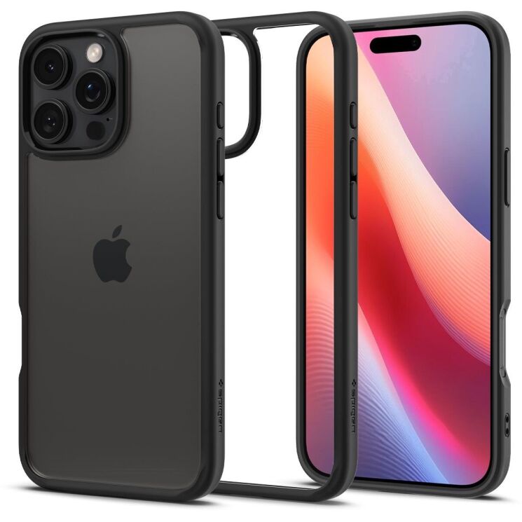 Защитный чехол Spigen (SGP) Ultra Hybrid для Apple iPhone 16 Pro - Matte Black: фото 1 из 13