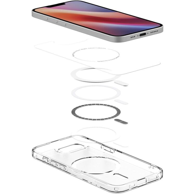 Защитный чехол Spigen (SGP) Ultra Hybrid (MagFit) для Apple iPhone 16e (ACS09145) - Frost White: фото 6 из 15