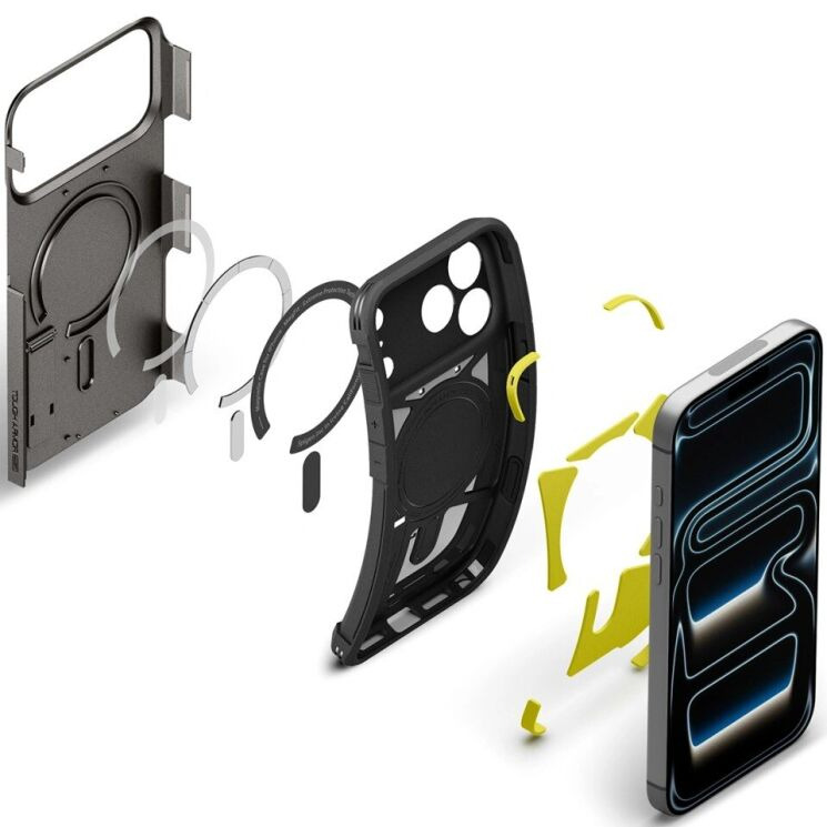 Защитный чехол Spigen Tough Armor T (MagFit) для iPhone 18 Pro Max (ACS12137) - Gunmetal: фото 7 из 15