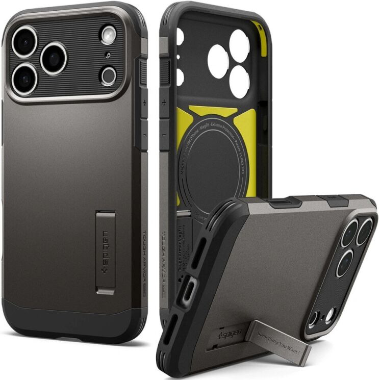 Защитный чехол Spigen Tough Armor T (MagFit) для iPhone 18 Pro Max (ACS12137) - Gunmetal: фото 1 из 15