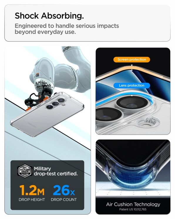 Захисний чохол Spigen Ultra Hybrid для Samsung Galaxy S26 (S942) ACS10732 - Crystal Clear: фото 9 з 11