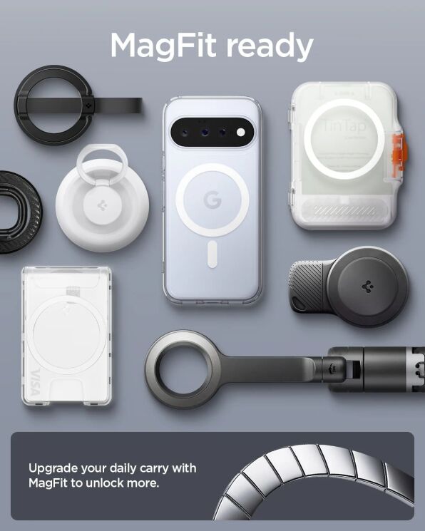 Защитный чехол Spigen Ultra Hybrid MagSafe Compatible для Google Pixel 11 (ACS11441) - Clear / White: фото 12 из 12