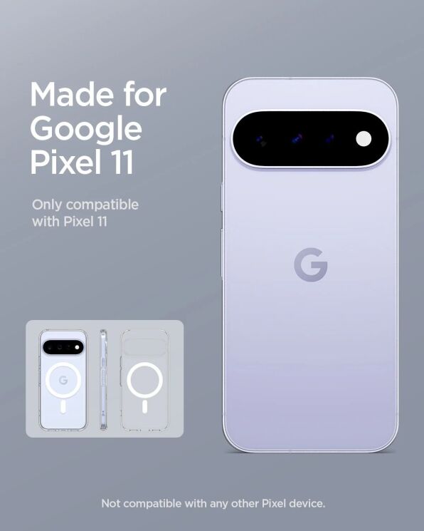 Защитный чехол Spigen Ultra Hybrid MagSafe Compatible для Google Pixel 11 (ACS11441) - Clear / White: фото 8 из 12