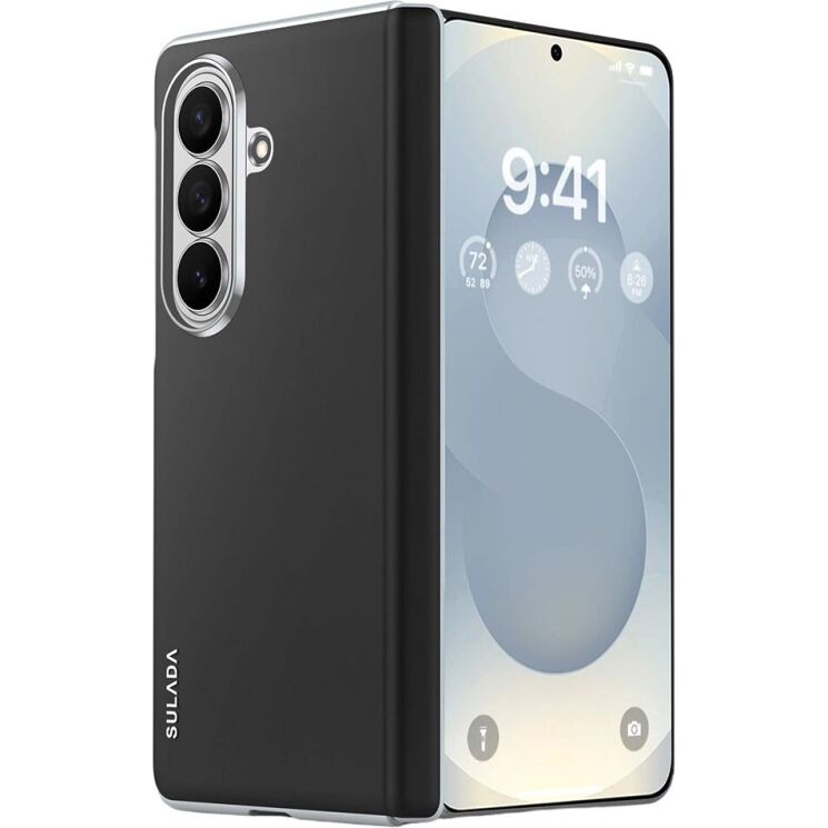 Захисний чохол SULADA Magnetic Leather Case для Samsung Galaxy Fold 8 Ultra - Black: фото 1 з 12
