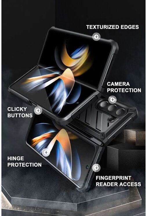 Захисний чохол Supcase Unicorn Beetle Kickstand Case with Screen Protector для Samsung Galaxy Fold 5 - Black: фото 8 з 11