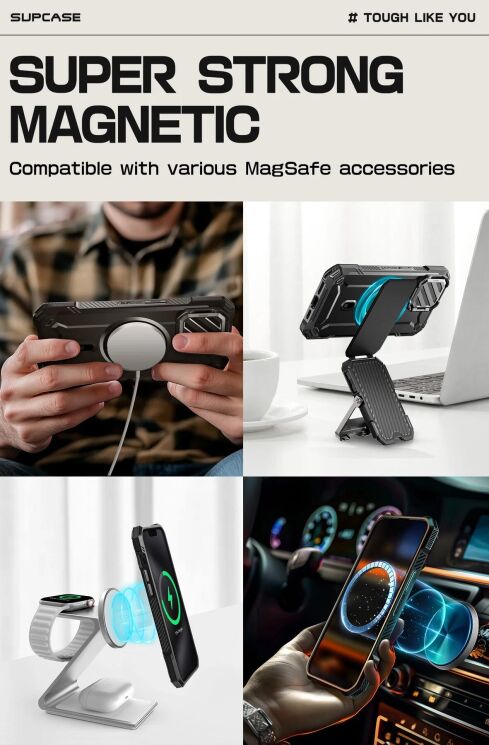 Захисний чохол Supcase Unicorn Beetle MAG XT MagSafe для Apple iPhone 16e (843439157057) - Black: фото 8 з 10