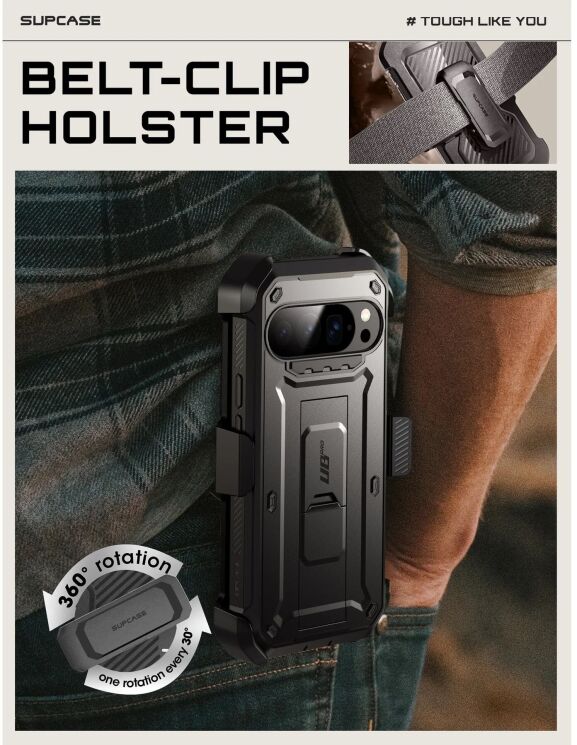 Защитный чехол Supcase Unicorn Beetle Pro для Google Pixel 10 Pro XL (843439158573) - Black: фото 9 из 11