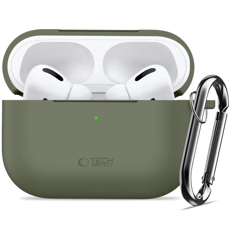 Защитный чехол Tech-Protect Silicone Hook для AirPods Pro 3 - Olive Green: фото 3 из 8