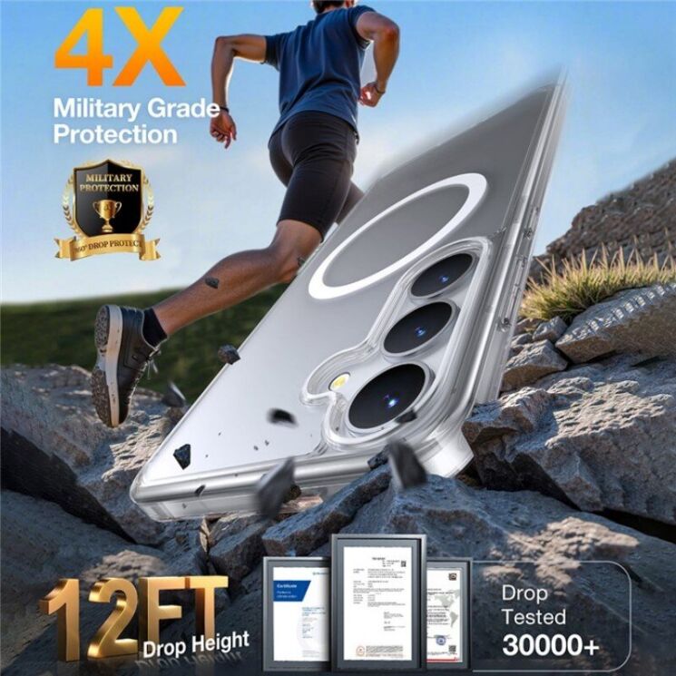 Защитный чехол TORRAS Guardian-Mag (with MagSafe) для Samsung Galaxy S26 Plus - Clear: фото 5 из 6