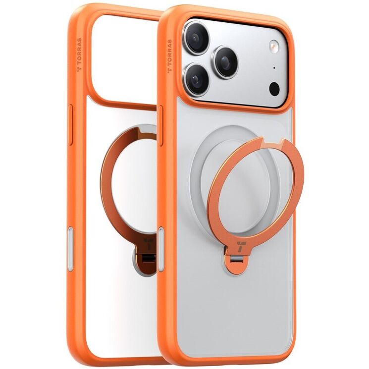 Защитный чехол TORRAS Ostand Spin MagSafe для Apple iPhone 17 Pro Max - Orange: фото 2 из 8