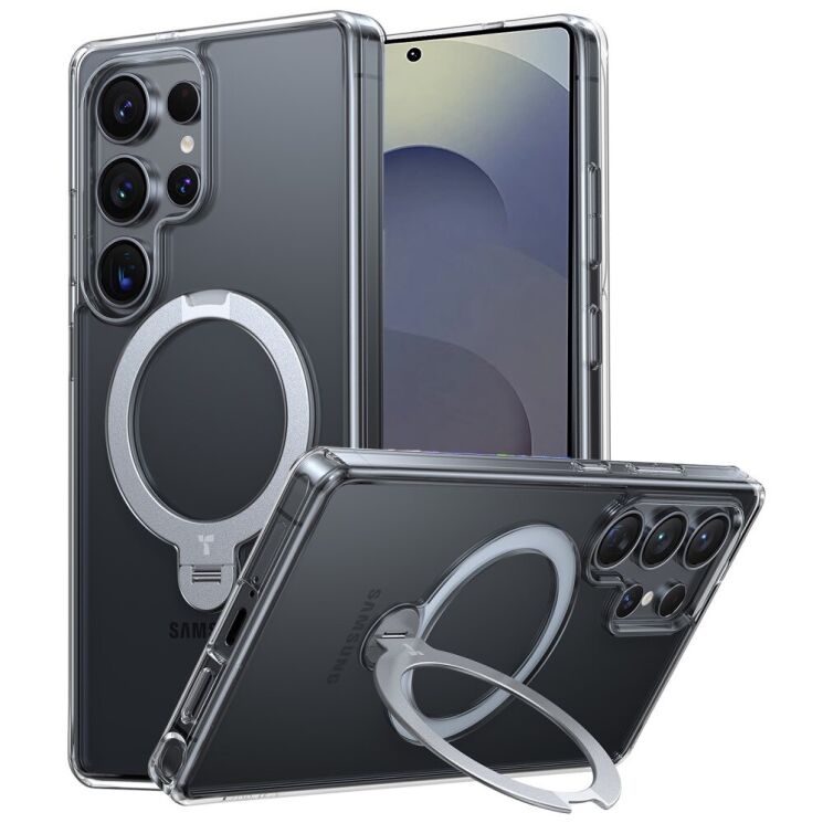 Захисний чохол TORRAS Ostand Spin MagSafe для Samsung Galaxy S25 Ultra (S938) - Transparent: фото 1 з 8