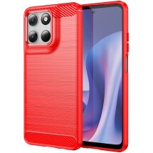 Захисний чохол UniCase Carbon для Motorola Moto G57 / G57 Power / G67 Power - Red: фото 1 з 8