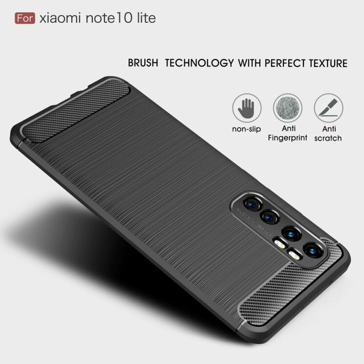 Защитный чехол UniCase Carbon для Xiaomi Mi Note 10 Lite - Red: фото 5 из 11