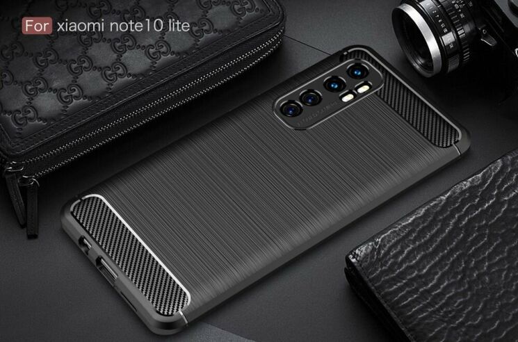 Защитный чехол UniCase Carbon для Xiaomi Mi Note 10 Lite - Black: фото 2 из 11