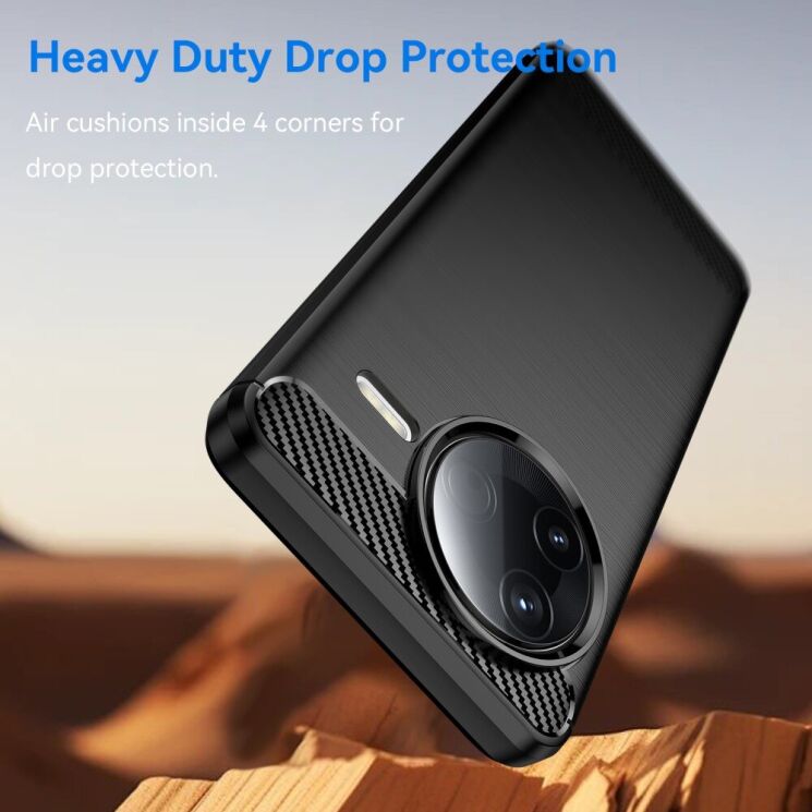 Защитный чехол UniCase Carbon для Xiaomi Poco F7 Pro - Black: фото 4 из 8