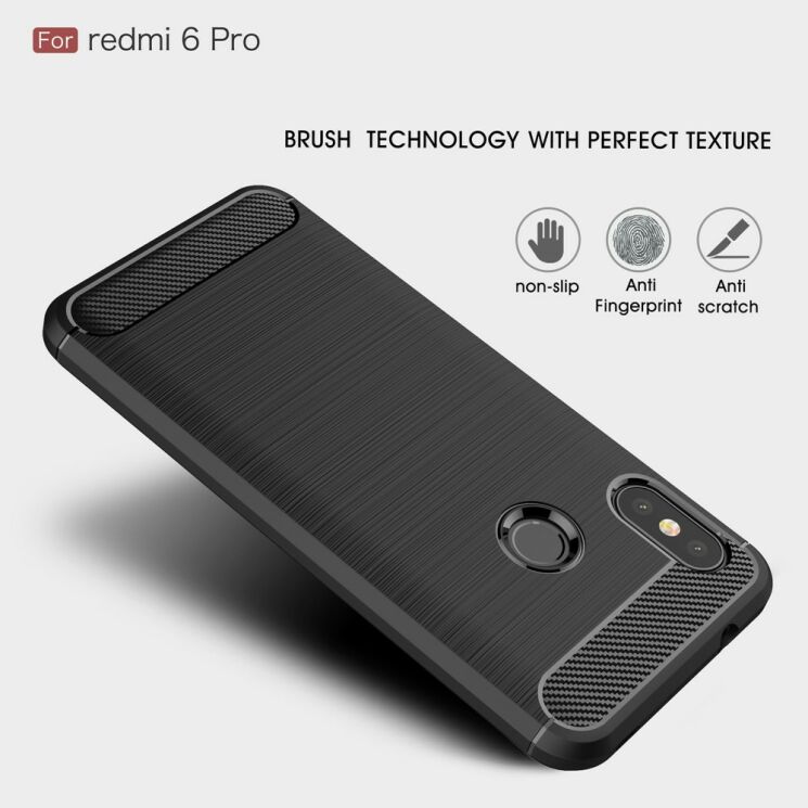Защитный чехол UniCase Carbon для Xiaomi Redmi 6 Pro / Mi A2 Lite - Red: фото 5 из 10