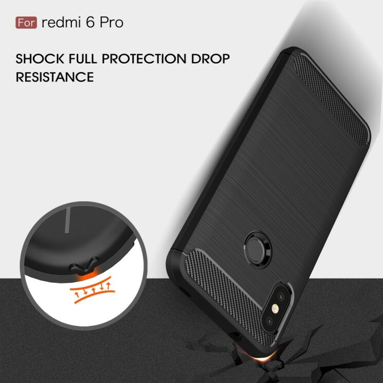 Защитный чехол UniCase Carbon для Xiaomi Redmi 6 Pro / Mi A2 Lite - Red: фото 8 из 10