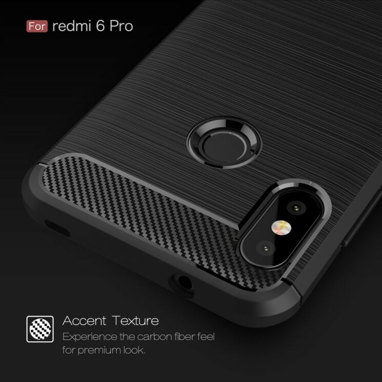 Защитный чехол UniCase Carbon для Xiaomi Redmi 6 Pro / Mi A2 Lite - Red: фото 6 из 10
