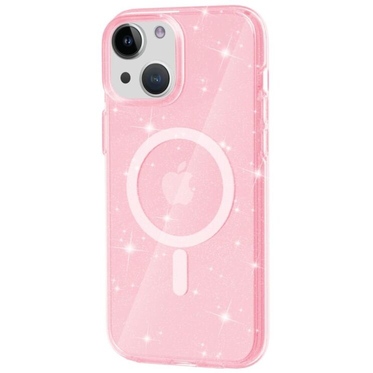 Защитный чехол UniCase Glitter Series MagSafe для Apple iPhone 15 - Pink: фото 2 из 6