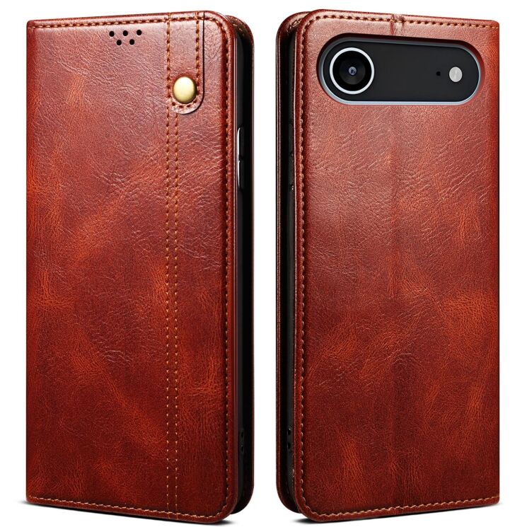 Захисний чохол UniCase Leather Wallet для Apple iPhone 17 Air - Brown: фото 1 з 6