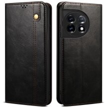 Захисний чохол UniCase Leather Wallet для OnePlus 11R - Black: фото 1 з 9